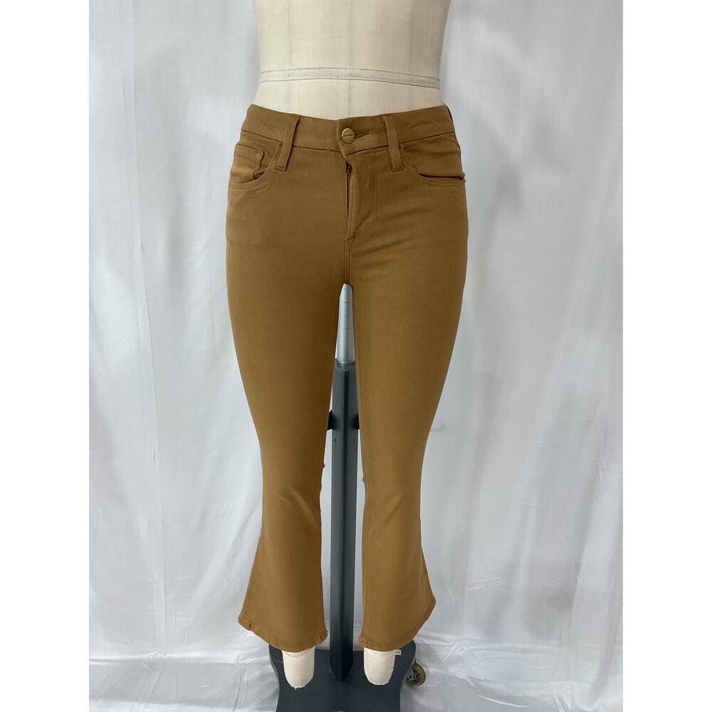 Frame 'Le' Brown Crop Mini Boot Coated Denim Jeans Size 25